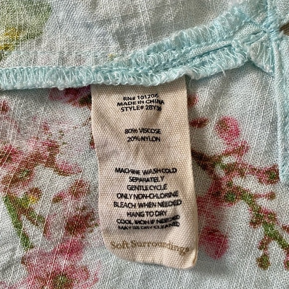 SOFT SURROUNDINGS Women’s Merielle Floral Embroidered Coastal Boho Tunic Size L - Picture 8 of 8